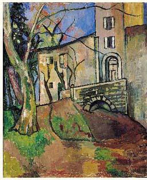 Entree Du Village De Saint-bernard Oil Painting by Suzanne Valadon