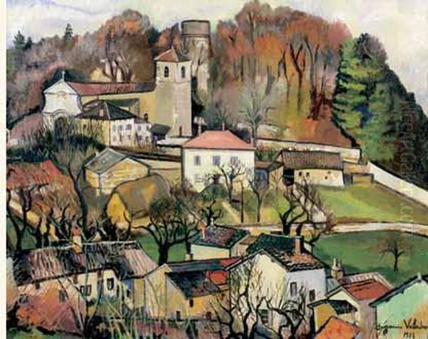 L'eglise De Meyzieux Et La Vieille Tour (isere), 1918. Oil Painting by Suzanne Valadon