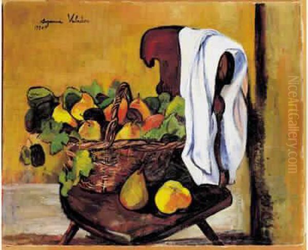 Composition Aux Fruits Oil Painting by Suzanne Valadon