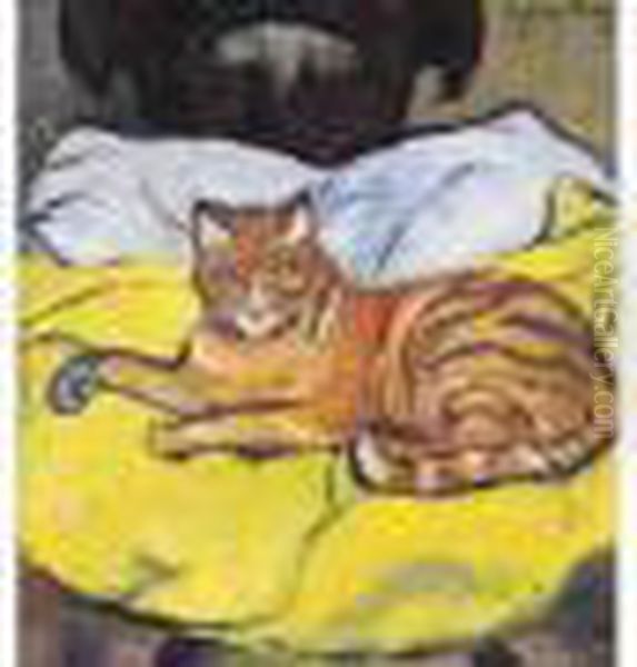 Valadon: Raminou Couche Sur Un Lit Oil Painting by Suzanne Valadon