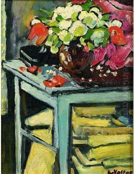 Bouquet De Fleurs Sur Un Entablement Oil Painting by Louis Valtat