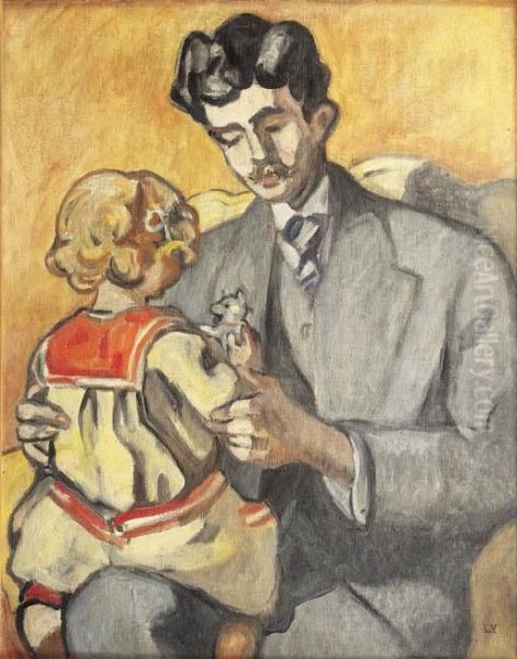 Jean Valtat Et Son Cousin Edouard Doubrere Oil Painting by Louis Valtat