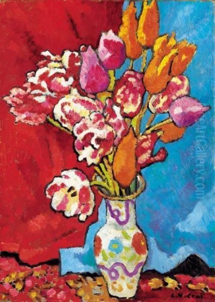 Vase De Fleurs Oil Painting by Louis Valtat