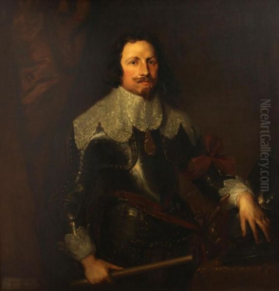 A Portrait Of Thomas Francois De Carignan Oil Painting by Sir Anthony Van Dyck