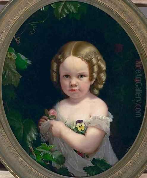 Portrait of Miss Adele Merchant Oil Painting by Charles Christian Nahl