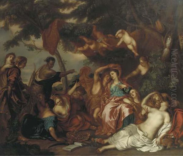 Amarillis And Mirtillo Oil Painting by Sir Anthony Van Dyck