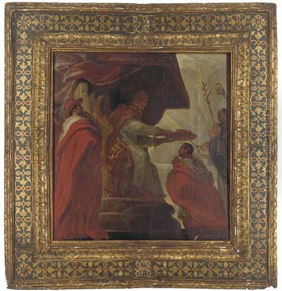 A Pope Ordaining A Cardinal Oil Painting by Sir Anthony Van Dyck