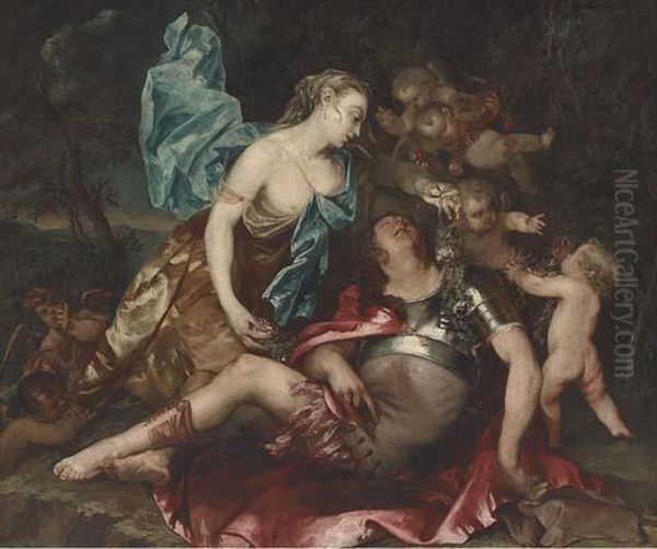 Rinaldo And Armida Oil Painting by Sir Anthony Van Dyck