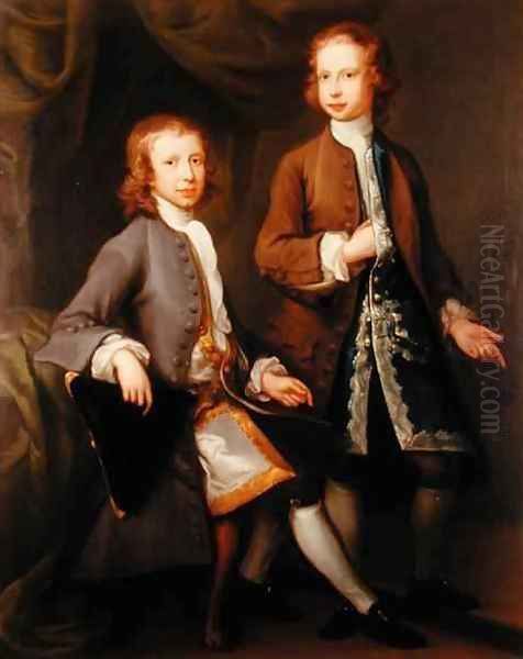 Portrait of Thomas and George Parker Oil Painting by William Hoare