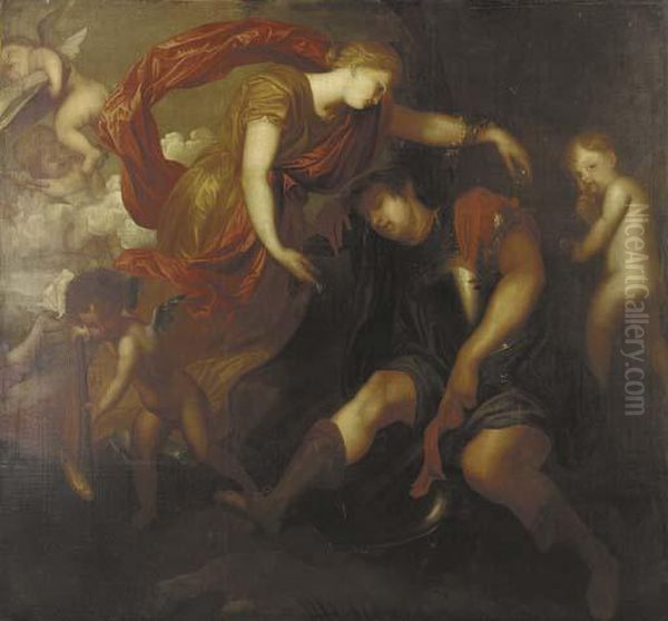 Rinaldo And Armida Oil Painting by Sir Anthony Van Dyck