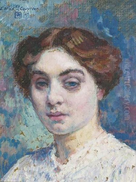 Portrat Von Mademoiselle Couvreur. Oil Painting by Theo van Rysselberghe