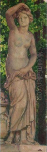 Statue Dans Le Parc Oil Painting by Theo van Rysselberghe