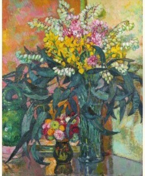 Stilleven Met Bloemen Oil Painting by Theo van Rysselberghe