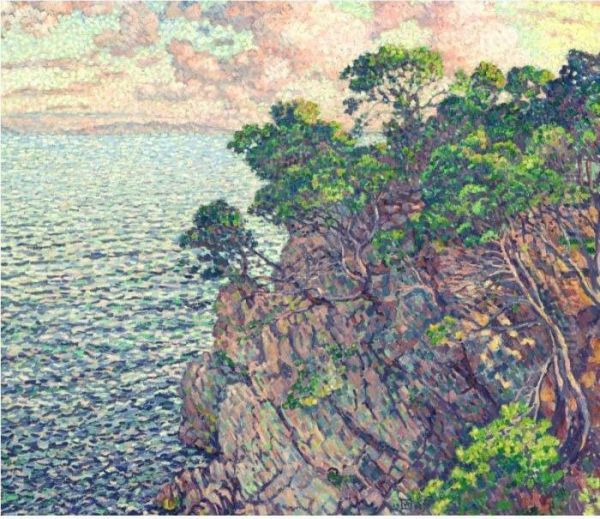 La Pointe Du Rossignol (cap Layet) Oil Painting by Theo van Rysselberghe