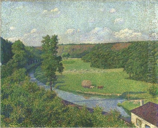 La Vallee De La Sambre Oil Painting by Theo van Rysselberghe