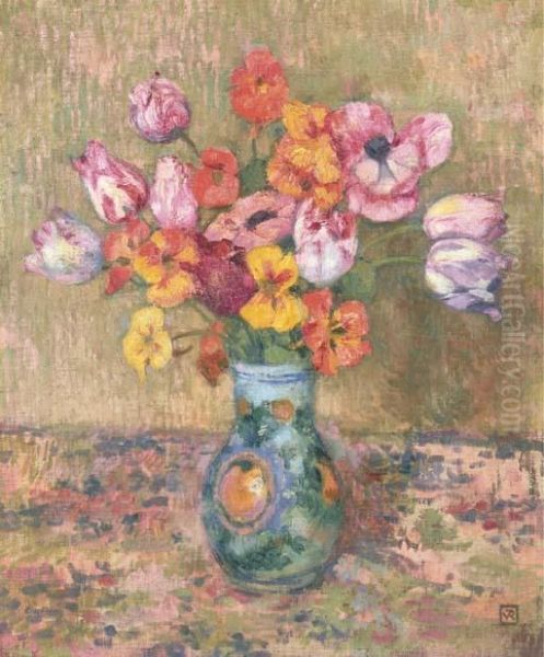 Tulipes Et Capuicines Oil Painting by Theo van Rysselberghe