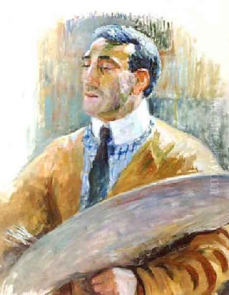 Auto Portrait A La Palette Oil Painting by Theo van Rysselberghe