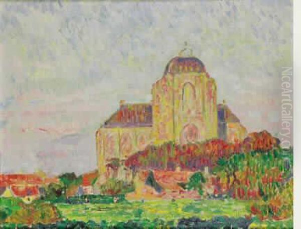 Eglise Dans Un Paysage. Oil Painting by Theo van Rysselberghe