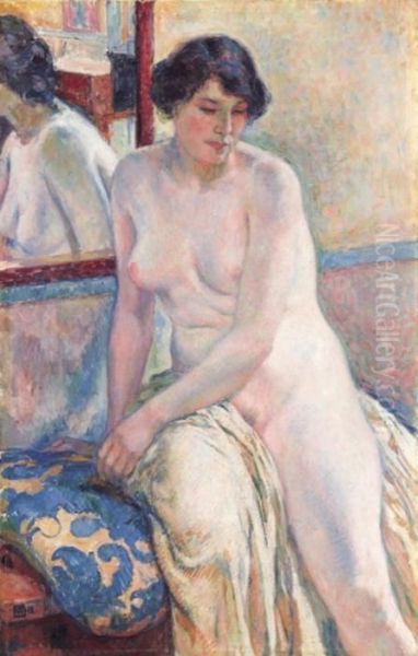 Le Repos Du Modele Oil Painting by Theo van Rysselberghe