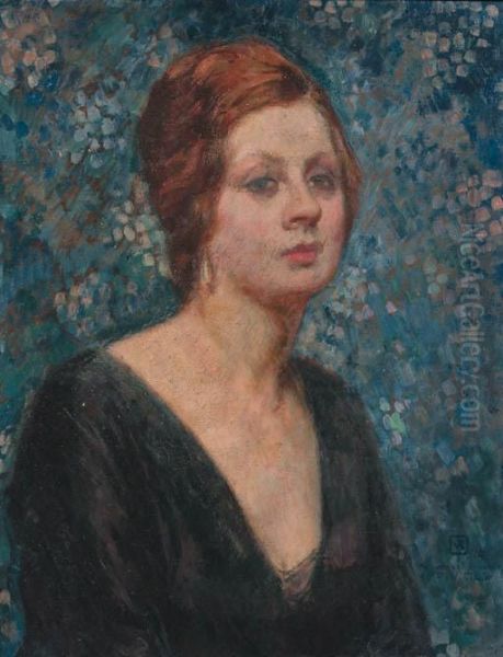 A Portrait Of Valentine Tessier Oil Painting by Theo van Rysselberghe