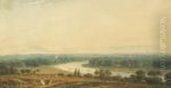 The Thames From Richmond Oil Painting by John Varley