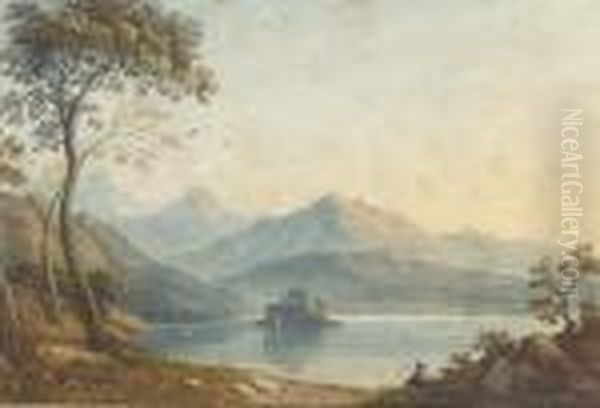 Kilchurn Castle, Loch Awe Oil Painting by John Varley