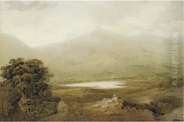 View Of Snowdon, North Wales Oil Painting by John Varley