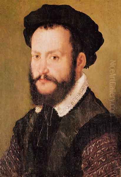 Portrait of a Man with Brown Hair, c.1560 Oil Painting by Corneille De Lyon