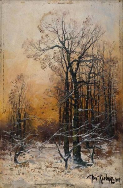 Winter Landscape. 1903. Oil Painting by Iulii Iul'evich (Julius) Klever