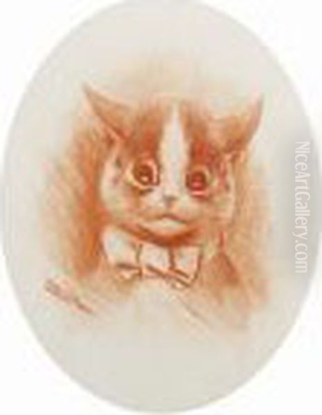 Portrait Of Peter The Cat Oil Painting by Louis William Wain