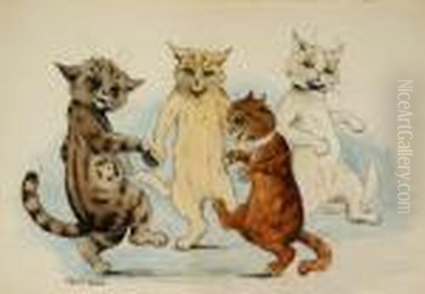 The Cake Walk Oil Painting by Louis William Wain