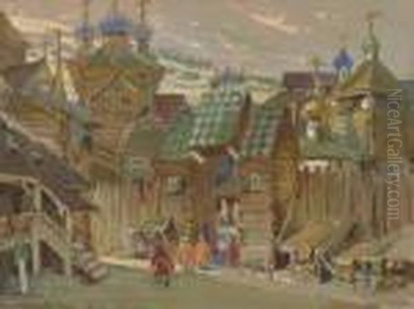 A Stage Design For Prince Igor Oil Painting by Constantin Alexandr. Westchiloff