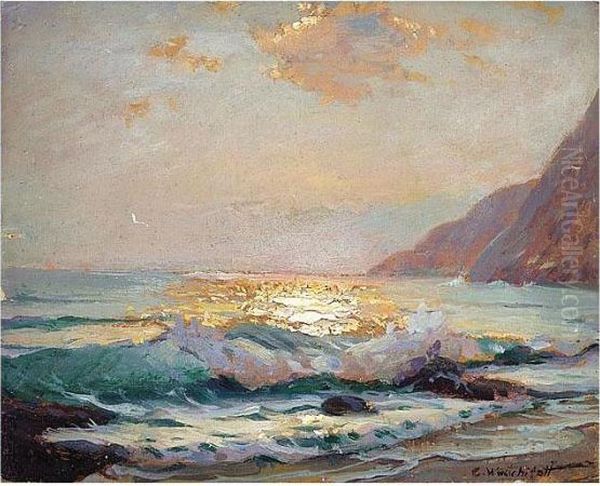 Two Seascapes: Morning And Night Oil Painting by Constantin Alexandr. Westchiloff