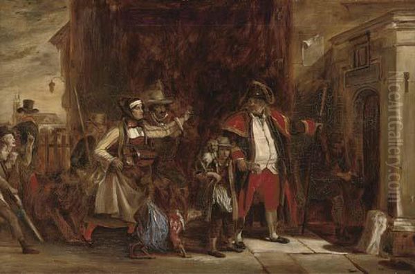 The Town Beadle Arresting A Group Of Players Oil Painting by Sir David Wilkie