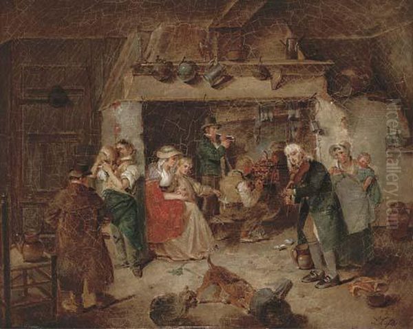 The Fiddler Oil Painting by Sir David Wilkie