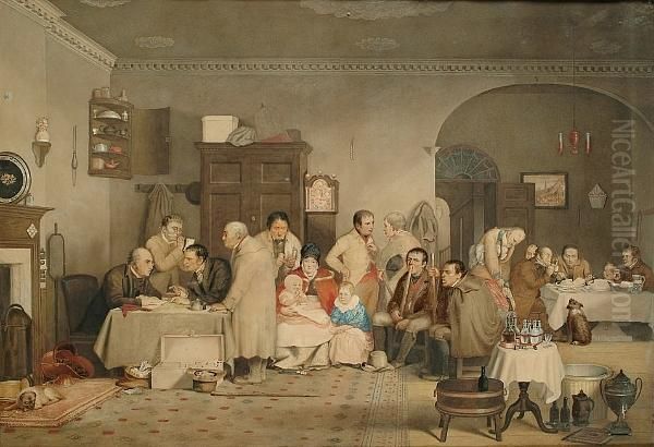 Rent Day Oil Painting by Sir David Wilkie