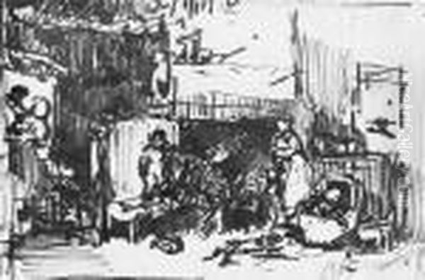 Figures Around The Hearth Oil Painting by Sir David Wilkie