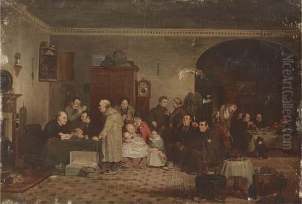 Rent Day Oil Painting by Sir David Wilkie