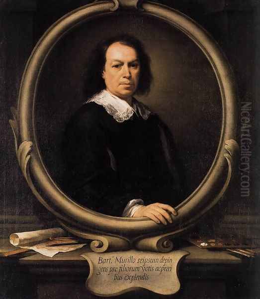 Self-Portrait 1670-72 Oil Painting by Bartolome Esteban Murillo