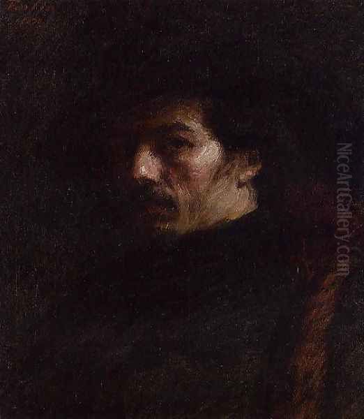 Portrait of Alphonse Legros Oil Painting by Ignace Henri Jean Fantin-Latour