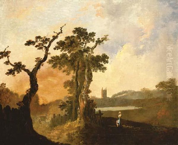 A View Of Oxford With Magdalen College In The Distance Oil Painting by Richard Wilson