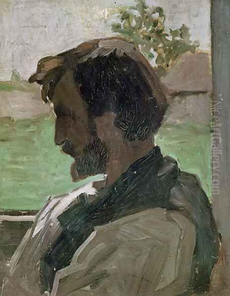 Self Portrait at Saint-Saveur, 1868 Oil Painting by Frederic Bazille