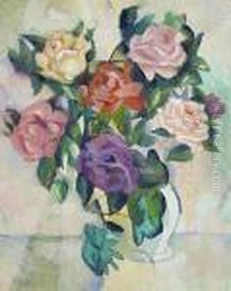 Roses Oil Painting by Vladimir Baranoff-Rossine