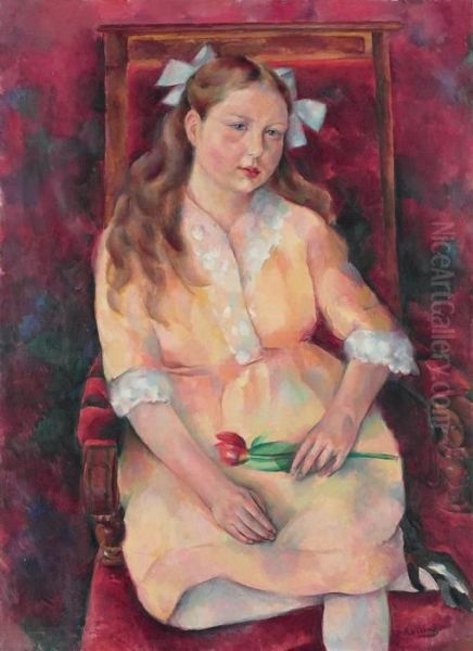 Portrait Of Dagny Irgens-jensen Oil Painting by Vladimir Baranoff-Rossine