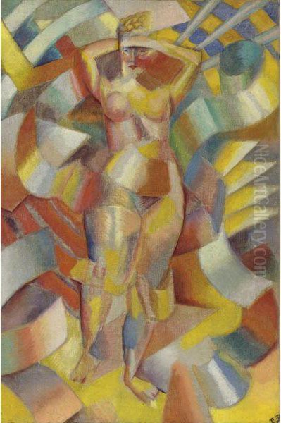 Femme Nue Debout Oil Painting by Vladimir Baranoff-Rossine