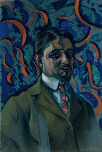 Self Portrait Oil Painting by Vladimir Baranoff-Rossine