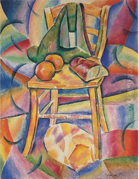 Still Life With Chair Oil Painting by Vladimir Baranoff-Rossine