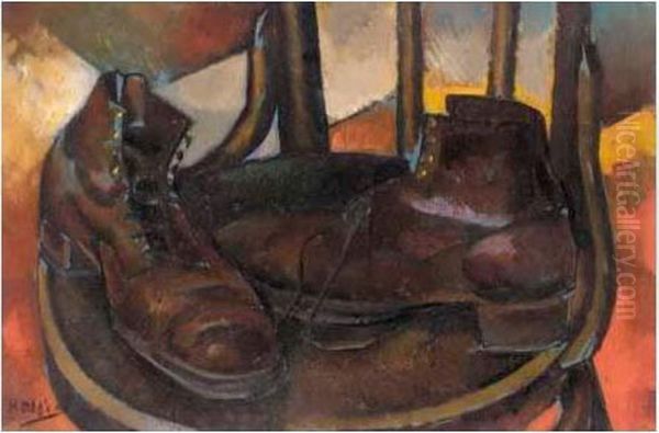 Still-life With Boots Oil Painting by Vladimir Baranoff-Rossine