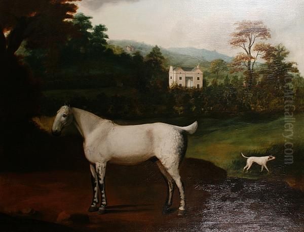 A Grey In A Landscape Oil Painting by Thomas Barker of Bath