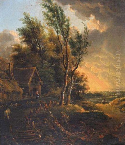 Returning Home At Sunset Oil Painting by Thomas Barker of Bath